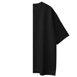 T-shirt décontracté pour homme de grande taille, logo personnalisable de haute qualité, couleur noire, 220 g/m², 100 % coton biologique respirant - Product Image 3