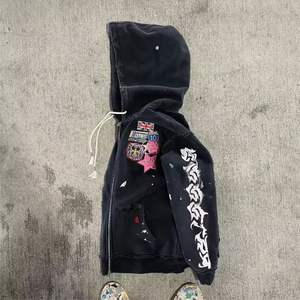 เสื้อฮู้ดแบบมีซิปโอเวอร์ไซส์ลายล้างกรดโอเวอร์ไซส์วินเทจออกแบบโลโก้ได้ตามต้องการ - Product Image 3