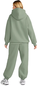 Custom Heavyweight Sports recortada pulóver sudadera pantalones conjunto de pista para las mujeres del traje - Product Image 3
