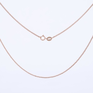 Faceted 925 sterling silver rose gold plated Chopin chain necklace