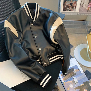 Blouson aviateur en cuir de peau d'agneau personnalisé OEM Vestes de baseball personnalisées pour femmes pour votre marque - Product Image 2