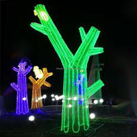 Outdoor 3D Beleuchtete Weihnachtsbaum-Skulptur Metallrahmen Motivbeleuchtung für Kommerzielle Winterfest-Gartendekoration