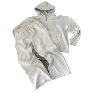 Ropa personalizada, chándal, 500 Ggsm, algodón pesado, Zipup Terry, conjunto de pantalones de chándal a rayas de gran tamaño y Sudadera con capucha, chándales con cremallera 2026 - Product Image 2