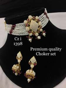 Impresionante conjunto de joyas de mosenita Kundan, un lujoso combo de collar y pendientes para bodas, recepciones y fiestas glamurosas - Product Image 5