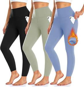 Paquete de 3 Leggings Forrados de Polar para Mujer con Bolsillos - Pantalones de Yoga Cálidos para Invierno, Leggings Térmicos para Correr y Hacer Ejercicio - Product Image 6
