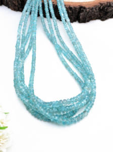 ลูกปัดอะพาไทต์ทรงรอนเดลเหลี่ยมเพชรพลอย l ลูกปัดอะพาไทต์สีน้ำเงินธรรมชาติทรงเหลี่ยมเพชรพลอยสำหรับทำเครื่องประดับอัญมณีชั้นดี - Product Image 5