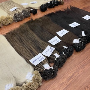 ผมมนุษย์ต่อผมแบบมีเคราตินปลายแบนผมแท้สีบลอนด์อ่อน - Product Image 2