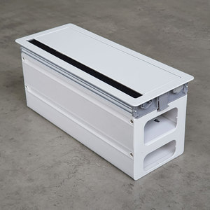 Caja de alimentación empotrada para escritorio de 6 tomas con cubierta de aleación de aluminio y amortiguación - Product Image 2