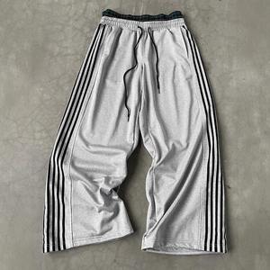 Custom <b>Men's</b> Baggy Pants Casual Wide Leg Double Waist Side Stripe Sweatpants Joggers Plus Size Streetwear Pants by Manufacturer - Product Image 4