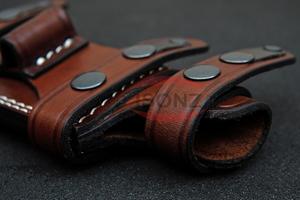 ISONZ en cuir véritable couteau fourreau étui couverture en gros tactique ceinture bouton de transport poche survie couteau étui accessoires - Product Image 2