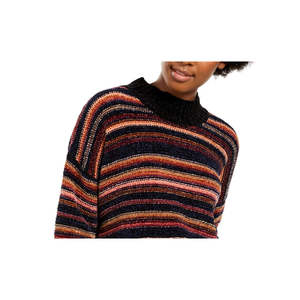 Cardigan Nero in Ciniglia con Collo Alto per Bambina Hippie Rose, Taglia Junior, Casual, Traspirante, alla Moda, Autunno/Inverno - Product Image 2