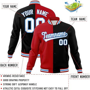 Veste universitaire décontractée d'hiver très vendue pour hommes et garçons, vestes de baseball avec broderies personnalisées, doublure en laine, rembourrage en coton - Product Image 5