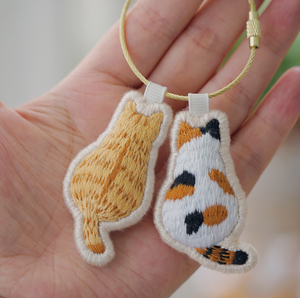 Kit de broderie artisanale style INS, broderie de chat, bricolage, porte-clés, produits pour animaux de compagnie, ensemble cadeau, toile durable et légère - Product Image 4