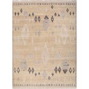 พรมขนสัตว์ถักมือสีเบจน้ำตาล รุ่น AKWL-1809 ลายเรขาคณิต พรมปูพื้นห้องนั่งเล่นขนาดใหญ่ พรมปอกระเจาสำหรับตกแต่งบ้าน - Product Image 1