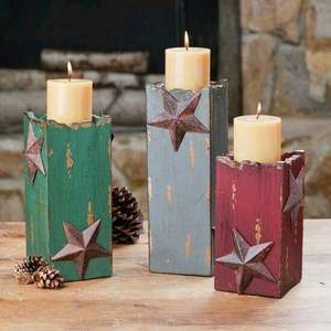 Bougeoir en bois festif de qualité supérieure pour la décoration du dîner de Noël avec un design exquis et une élégante ambiance chaleureuse aux chandelles - Product Image 3