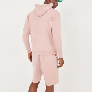 Ensemble de survêtement unisexe pour homme, taille plus, 100% coton, sweat à capuche et short, deux pièces, pour le jogging - Product Image 3