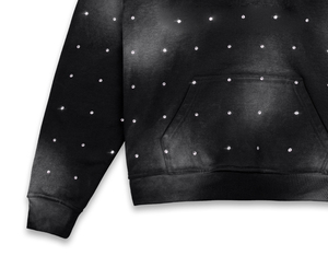 Sudadera con capucha de algodón pesado de gran tamaño personalizada Boxy Fit Acid Wash Sun Faded Men Sudadera con logotipo de diamantes de imitación - Product Image 5