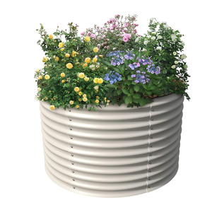 Morden <b>Large</b> Galvanized Steel Planter Box Modern Design Tall Metal Raised Garden Bed Resistant Flower <b>Pot</b> for Outdoor Home Use - Product Image 1