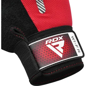 Venta al por mayor personalizado de calidad superior RDX deportes de nailon Unisex rojo dedo completo guantes de fitness para entrenamiento de levantamiento de pesas - Product Image 3