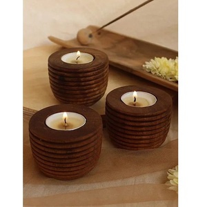 <strong>Candle</strong> Bowl <strong>Indian</strong>-Made Wooden <strong>Candle</strong> <strong>Holders</strong> for Home Hotel Tabletop Decor for Christmas Occasions Other <strong>Candle</strong> Jars - Product Image 4