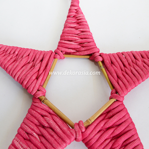 Decorative Eco-Friendly Bamboo & <b>Stove</b> Wick Handicraft Star Christmas Ornaments for Tree Decoration - Product Image 6