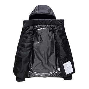 <b>Men</b> Winter Puffer <b>Jacket</b> Stand Front Breathable Eco-Friendly Polyester Waterproof Hooded Full Zip Lightweight High Street - Product Image 3