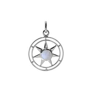 Tilly Star Rainbow Moonstone Necklace Chakra Shape White Gemstone 925 Sterling Silver June Birthstone Moonstone Charm Fine Chain - Product Image 3