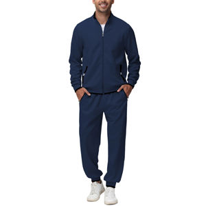 Men's Tracksuits Custom Logo Athletic Training Breathable Quick Dry Gym Wear Jogger Sets With <b>Zip</b> Pockets Tracksuit Set For Men - Product Image 6