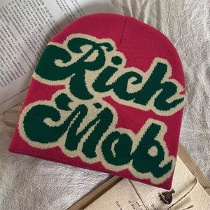 Gorro personalizado Jacquard con letras-Bordado a mano e impresión de hojaldre-Tejido Jacquard de alta calidad-Fabricante mayorista - Product Image 2