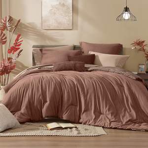 Full Size Comforter <b>Set</b>, Terracotta <b>Bedding</b> Comforter <b>Sets</b> Full 7 Pieces with Comforter, Sheets, Pillowcases & Shams - Product Image 1
