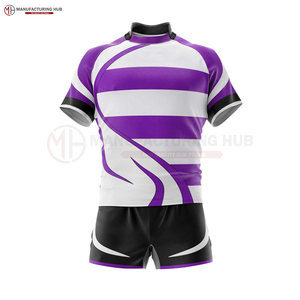 Prix d'usine bas quantité minimale de commande uniforme de maillot de rugby rouge personnalisé avec des prix bon marché uniforme de rugby professionnel Logo personnalisé - Product Image 3