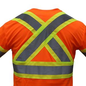 2025 sur mesure col rond bonne qualité hommes haute visibilité à manches courtes réfléchissant sécurité haute visibilité t-shirt vêtements de travail t-shirts - Product Image 4