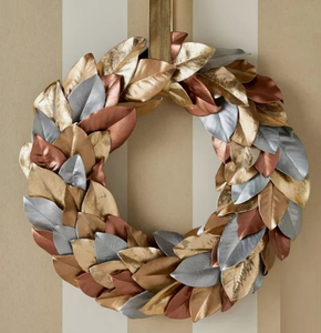 <b>Christmas</b> <b>Door</b> Garland Flower Arrangement <b>Wreath</b> for Wall Hanging Decoration Flower Leaf Design Metal Round <b>Wreath</b> - Product Image 1