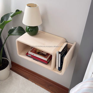 Solid Oak Floating Nightstand Modern Minimalist Handmade Scandinavian Design Bedroom Furniture <b>Storage</b> Eco-Friendly 2-<b>Drawer</b> - Product Image 1