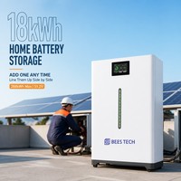 Système de stockage de batterie solaire 18 kWh 360 Ah avec design de bande lumineuse LED pour système solaire domestique connecté au réseau, également disponible en 15-17 kWh
