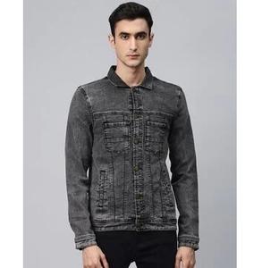 Veste en jean vintage de haute qualité, teinte unie, col montant, longueur régulière, vente chaude, personnalisable, automne, à capuche, en gros - Product Image 2