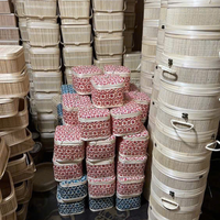 Panier-cadeau en bambou tissé à la main au Vietnam, écologique, durable, personnalisable, de haute qualité, avec couvercle et poignée, style européen moderne, pour le thé et les pique-niques