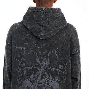 เสื้อฮู้ดซักกรดกรดมีฮู้ดผ้าฝ้าย100% ซักกรดแบบกำหนดเอง - Product Image 3