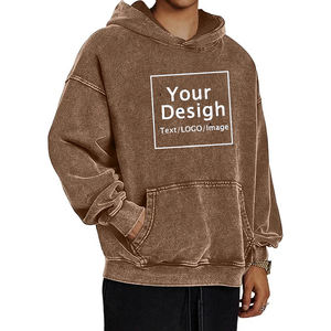 Sweats à capuche surdimensionnés pour femmes et hommes Couples polaire basique solide sweat à capuche pull vestes Logo personnalisé à capuche unisexe - Product Image 2