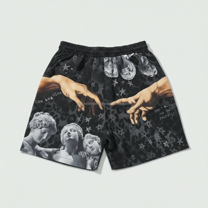 Shorts pour hommes en polyester 100% écologique, service OEM, motif personnalisé, collection été 2026, taille mi-haute, style décontracté uni - Product Image 2