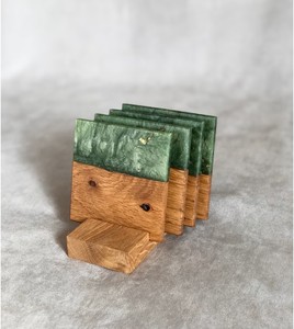 Handcrafted Marble and Solid Wood <b>Coaster</b> Set Heat Resistant Modern <b>Drink</b> <b>Coasters</b> with Holder for Dining Table Decor - Product Image 2