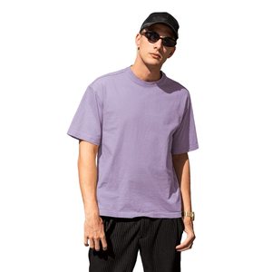 เสื้อยืดคอกลมผ้าคอตตอน100% สำหรับผู้ชายสีล้วน2023 - Product Image 1