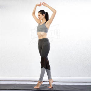 Conjunto de Yoga para mujer hecho a medida de la mejor calidad, ropa deportiva de patrón sólido con cierre de cintura elástica, función de talla grande resistente - Product Image 3