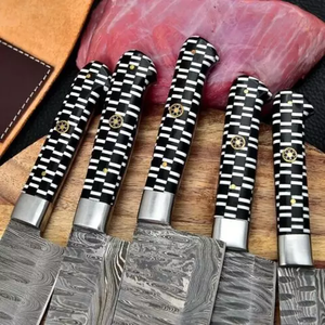 Juego de cuchillos de Chef de estilo japonés de acero de Damasco forjado a mano SCL-personalizado, hoja afilada para uso diario en la cocina, corte de frutas y verduras - Product Image 2