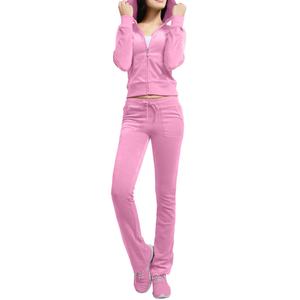 Custom Fitted <b>Women</b> Clothing Velvet Light <b>Weight</b> Track Suit Sweat Suit <b>Sets</b> <b>Women</b> Custom Print Logo Plus Size <b>Women</b> Track Suit - Product Image 3