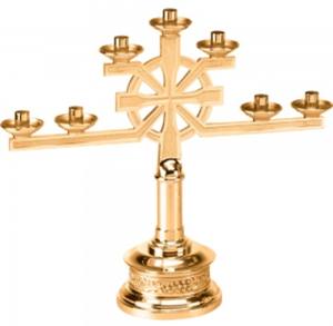 <b>Bronze</b> Finished Brass 7 Arms Menorah Candle Holder For Church Decorative Item Religious Decor - Product Image 3