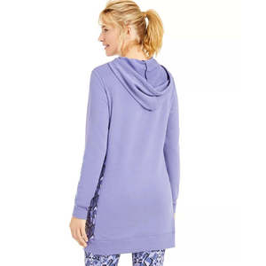 Felpa con Cappuccio Lunga da Donna Ideology, Taglia XL, Viola con Pannelli Stampati, Promozionale - Product Image 2