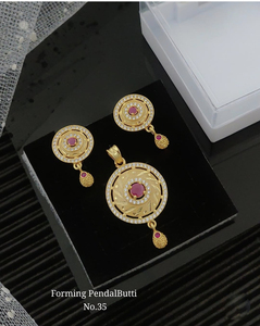 Ensemble de bijoux de mariée royal avec collier et boucles d'oreilles en Kundan Polki lourd pour les mariages à des prix raisonnables en provenance d'Inde - Product Image 4