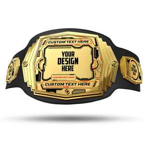 Ceinture de championnat personnalisée UltraChamp 6 lb avec finition métallique en or/argent/or rose pour équipement de lutte - Product Image 1