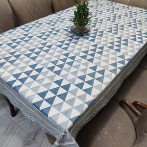 Nappe en coton 100% à imprimé géométrique élégant Bloc fait à la main Imprimé Traditionnel Héritage Rectangle Couverture Artisan Design Cover - Product Image 1